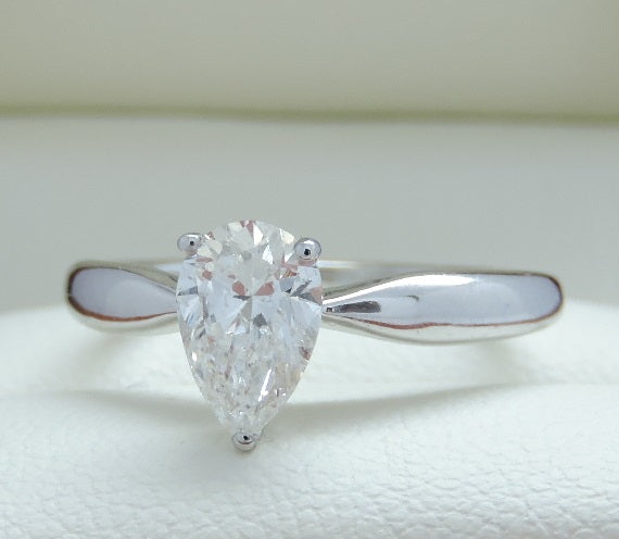 1.00 Carat Pear Cut Diamond Engagement Ring | Hogan Diamonds